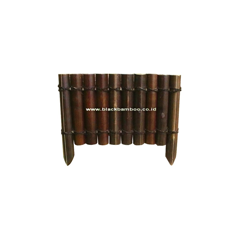 Black half bamboo border